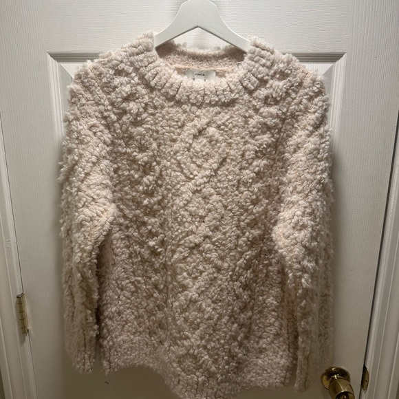 VINCE Textured Loop-Stitch Cable Wool-Blend Sweater - Picture 3 of 10